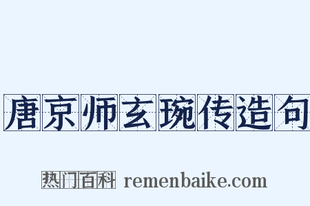唐京师玄琬传造句是什么意思的图片